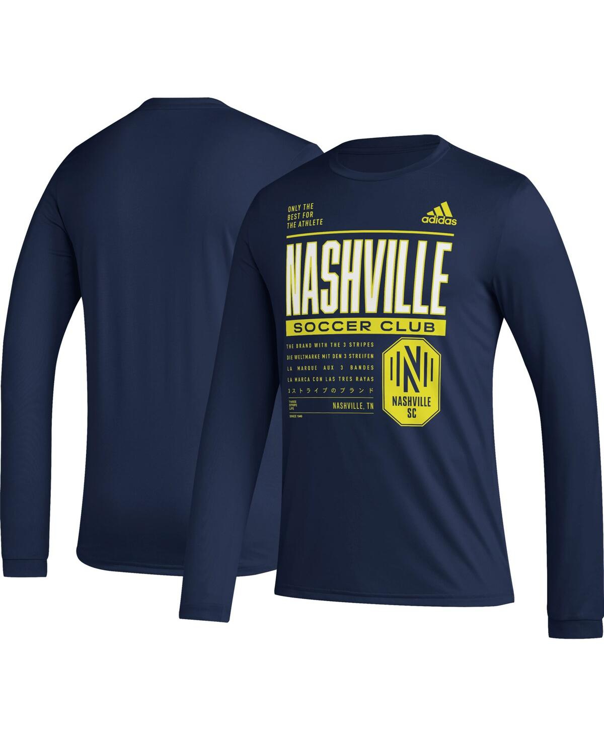 Shop Adidas Originals Men's Adidas Navy Nashville Sc Club Dna Long Sleeve T-shirt