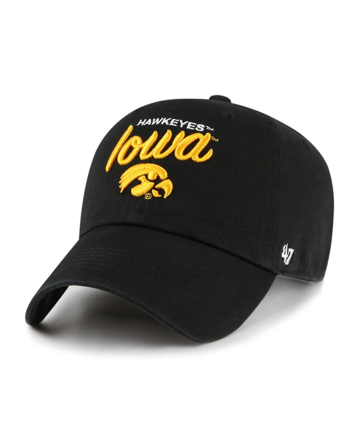 47 Brand Women's ' Black Iowa Hawkeyes Phoebe Clean Up Adjustable Hat