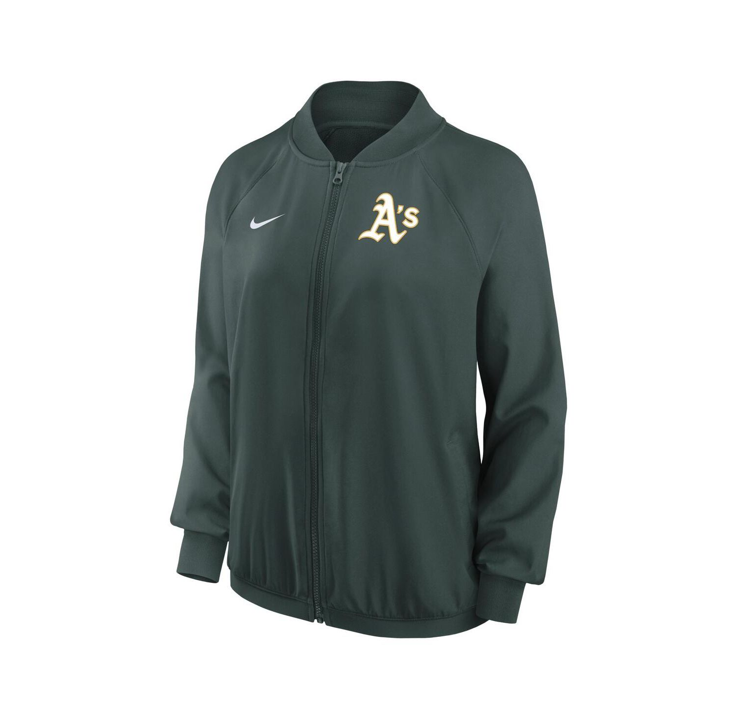 Women's Green Oakland Athletics Authentic Collection Team Raglan Performance Full-Zip Jacket