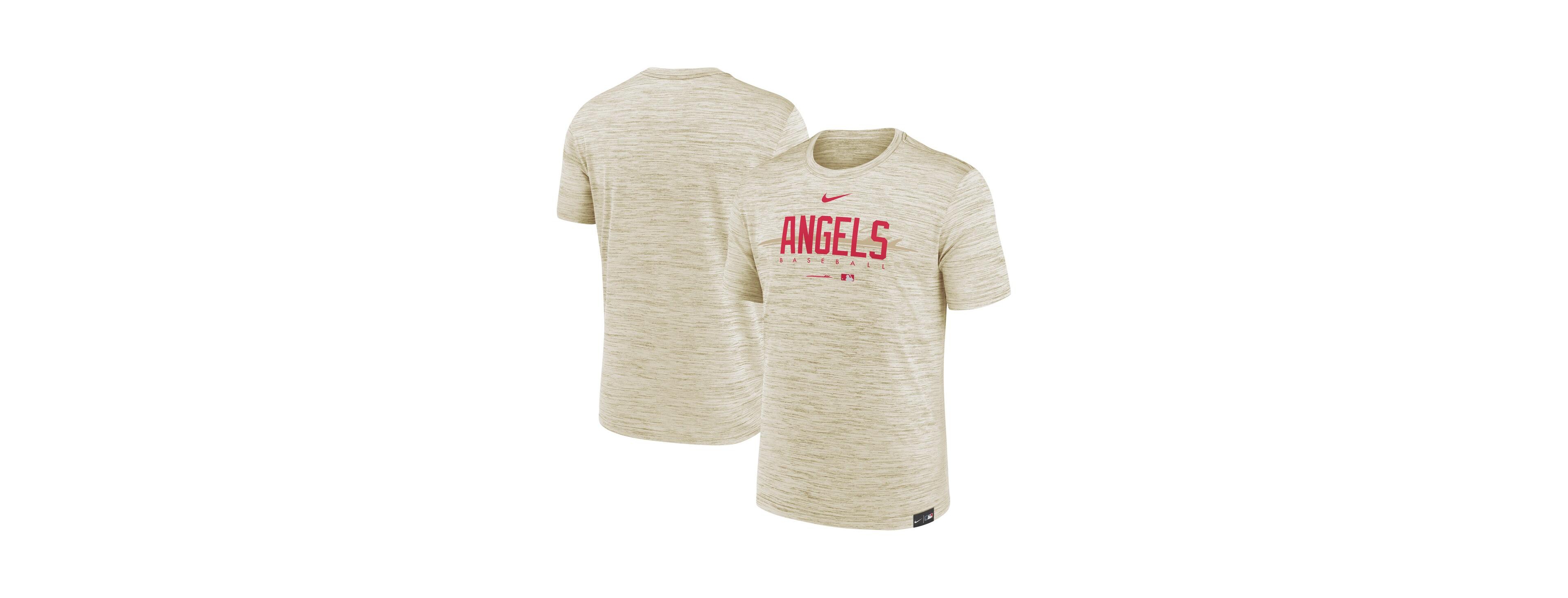 Men's Nike Cream Los Angeles Angels City Connect Velocity Practice Performance T-shirt