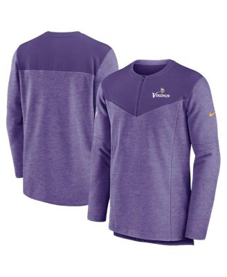 Men's Purple Minnesota Vikings Sideline Lockup Performance Quarter-Zip Top