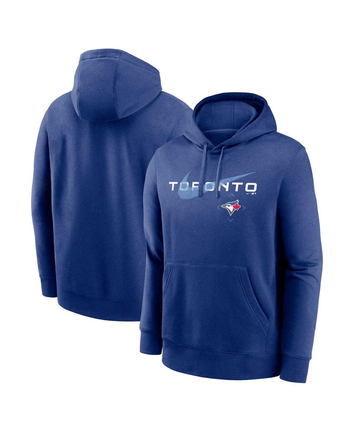 NIKE MEN'S NIKE ROYAL TORONTO BLUE JAYS SWOOSH NEIGHBORHOOD PULLOVER HOODIE 