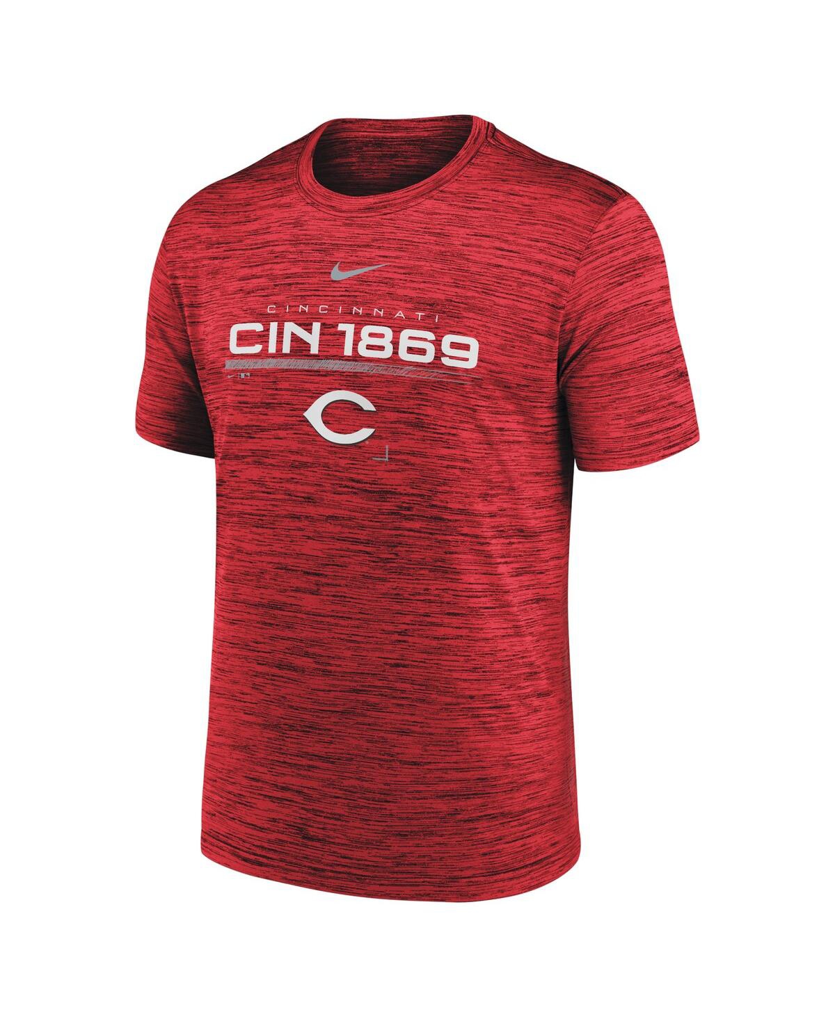 Shop Nike Men's  Red Cincinnati Reds Wordmark Velocity Performance T-shirt