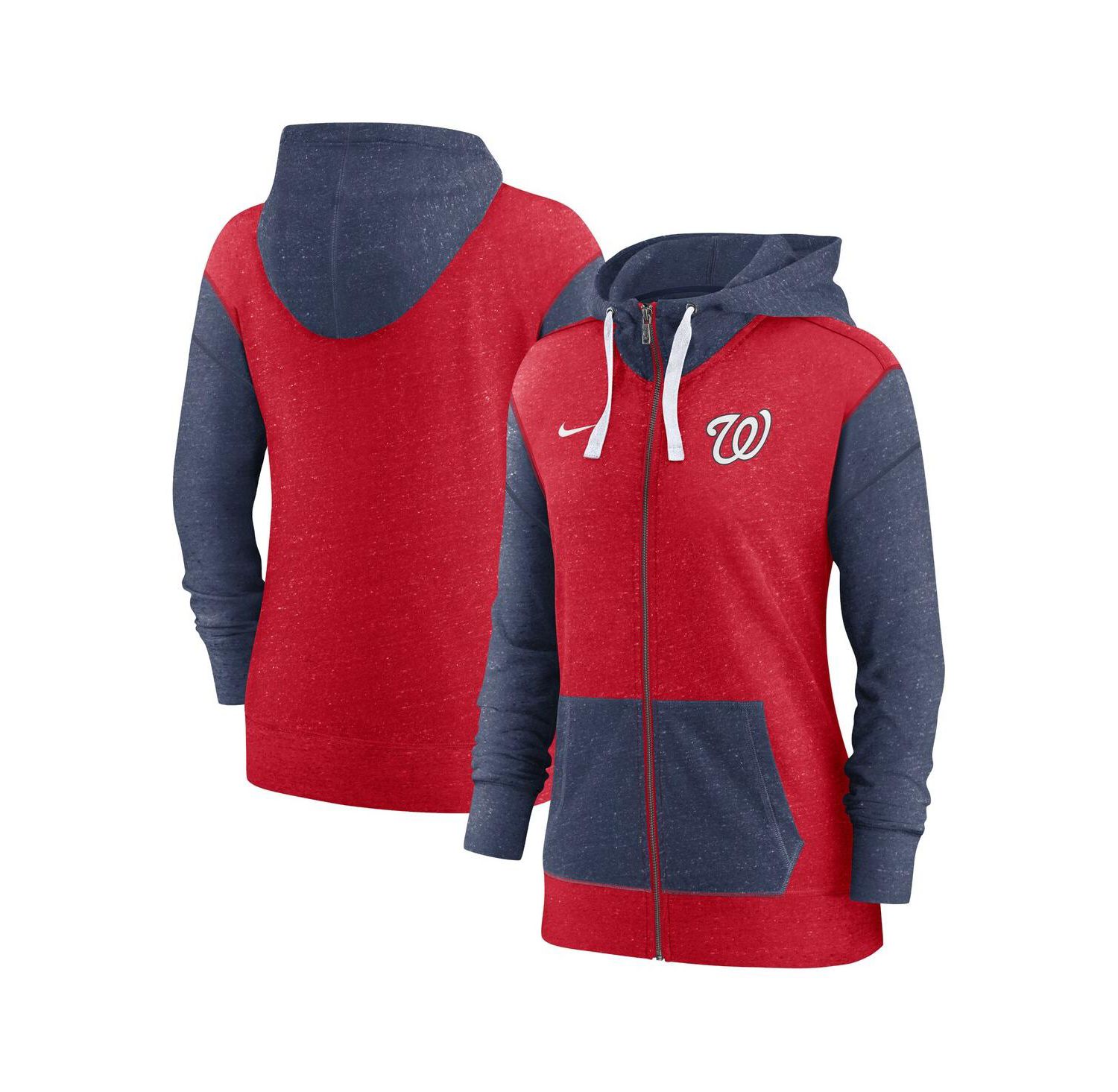 Women's Red Washington Nationals Full-Zip Hoodie