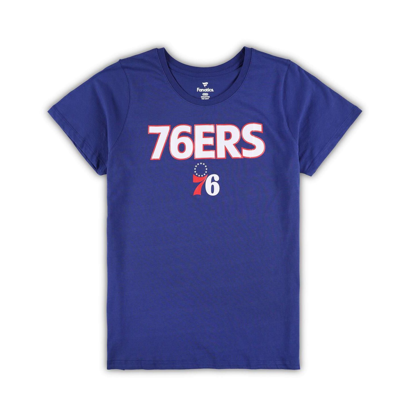 Женские комплекты Fanatics Royal, Heather Gray Philadelphia 76ers Plus Size T-shirt and Shorts Combo Set — фото 3