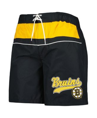 Men's Black Boston Bruins Freestyle Volley Swim Shorts