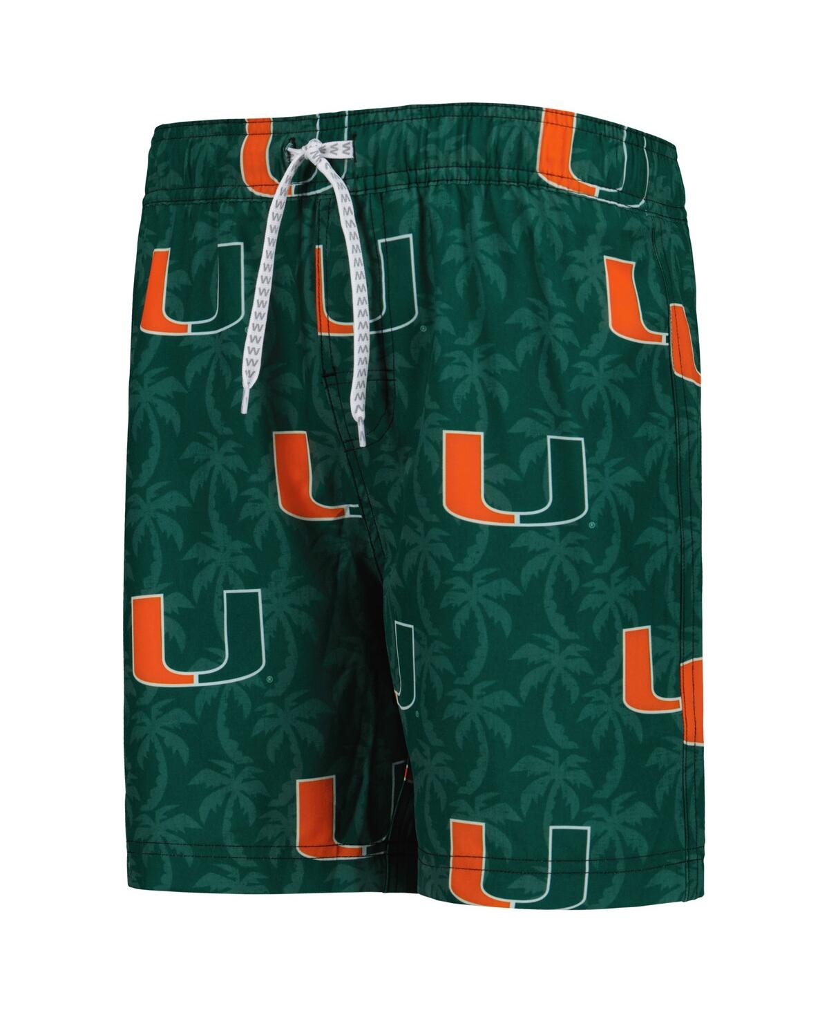 Big Boys and Girls Wes & WillyMiami Hurricanes Palm Tree Swim Shorts - Green