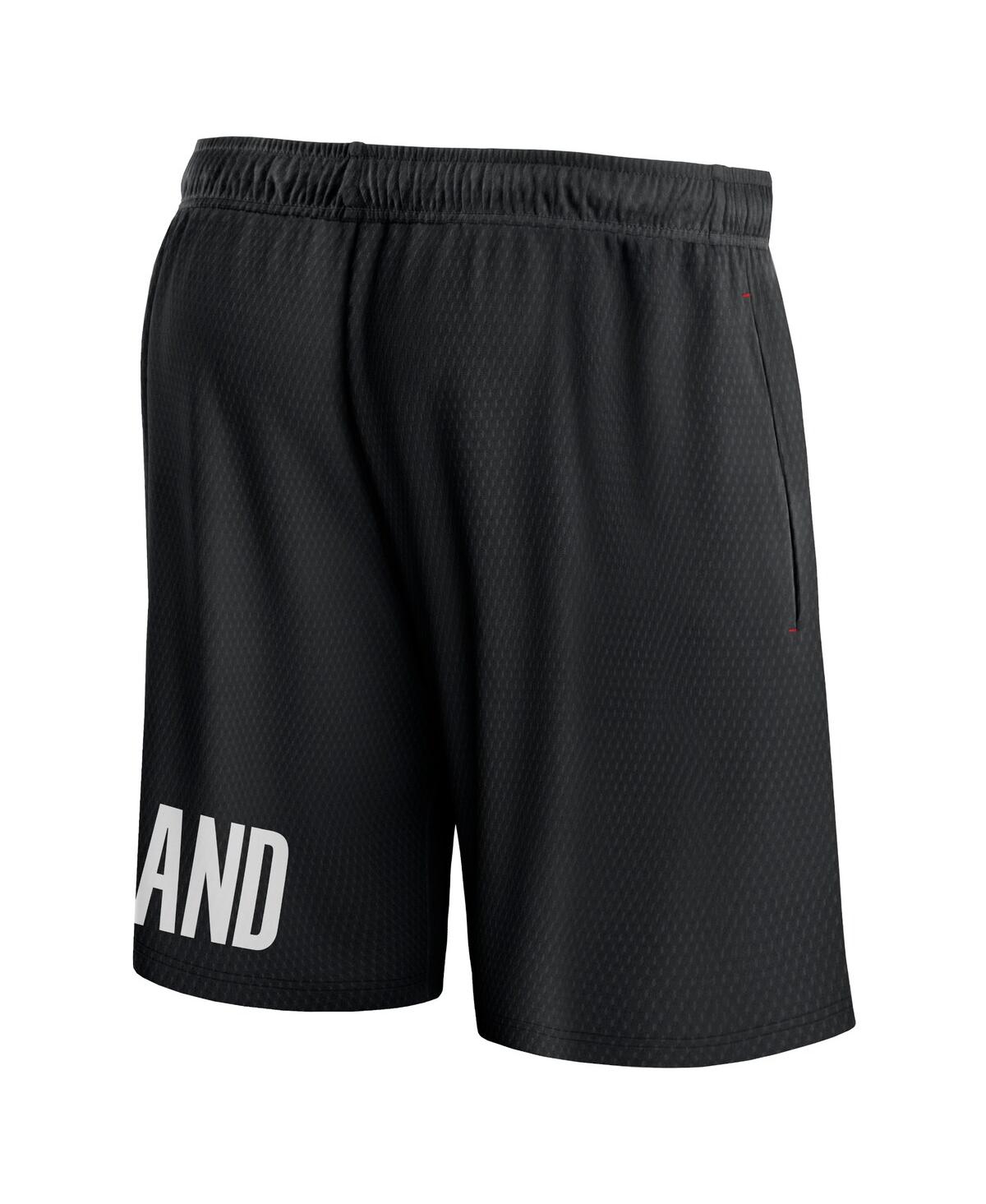 Shop Fanatics Men's  Black Portland Trail Blazers Free Throw Mesh Shorts