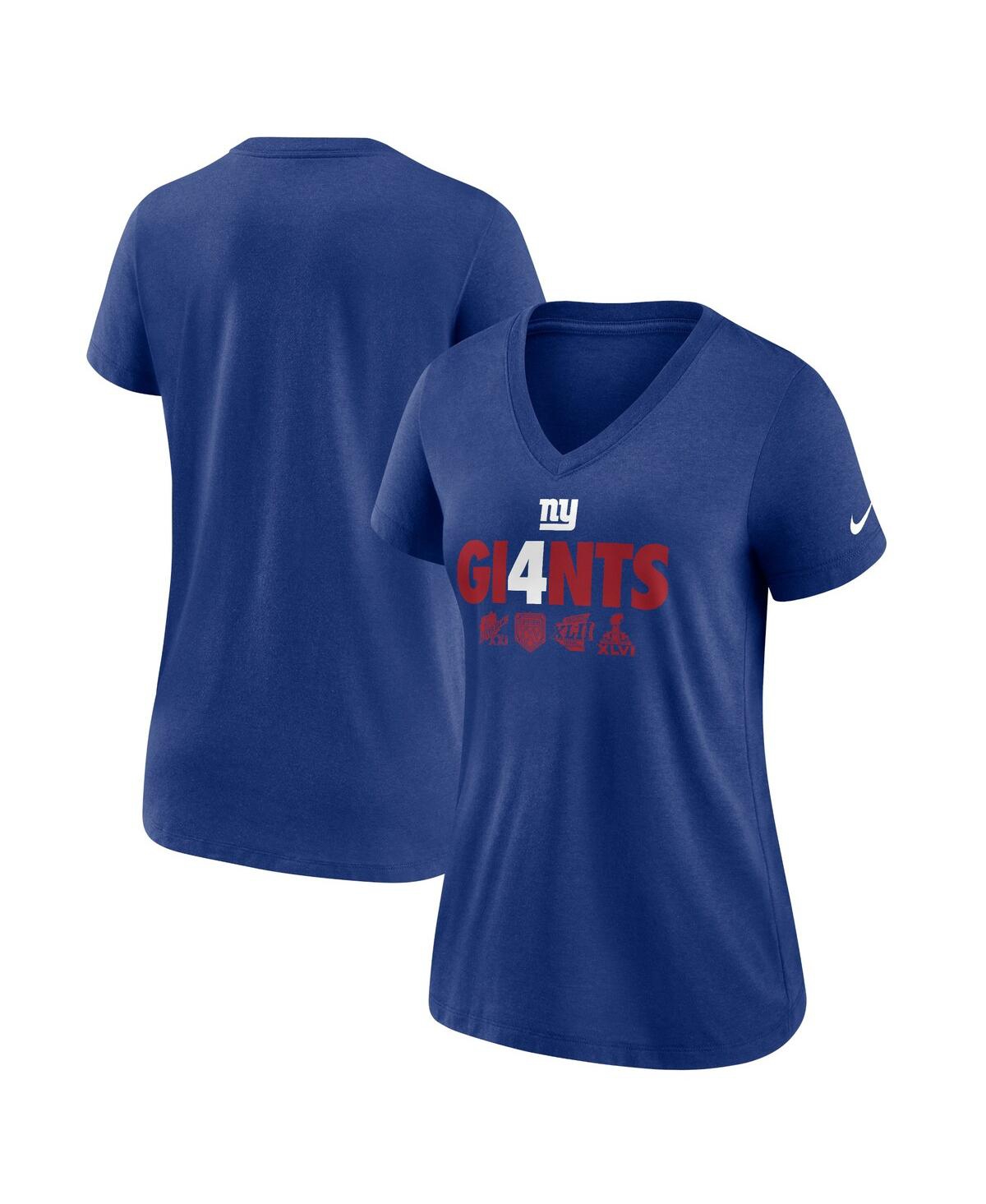 Nike Royal New York Giants Hometown Collection Tri-blend V-neck T-shirt In Royal