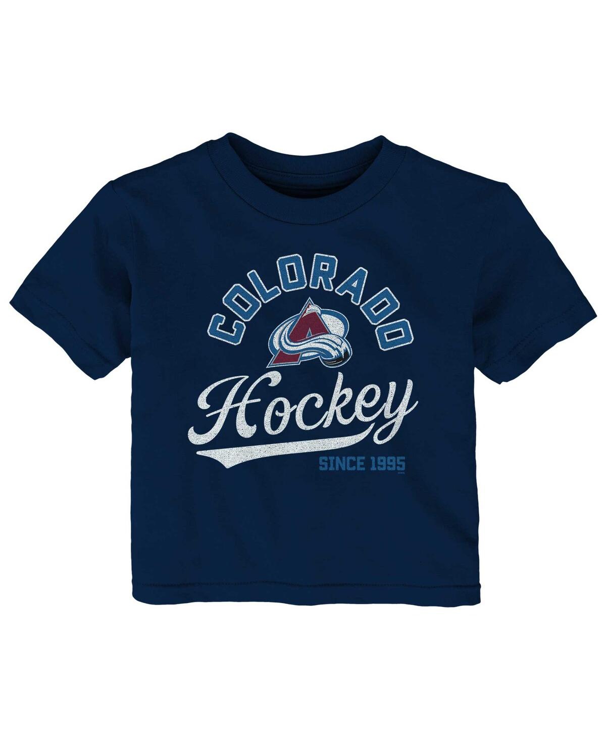 Outerstuff Babies' Infant Boys And Girls Navy Colorado Avalanche Take The Lead T-shirt