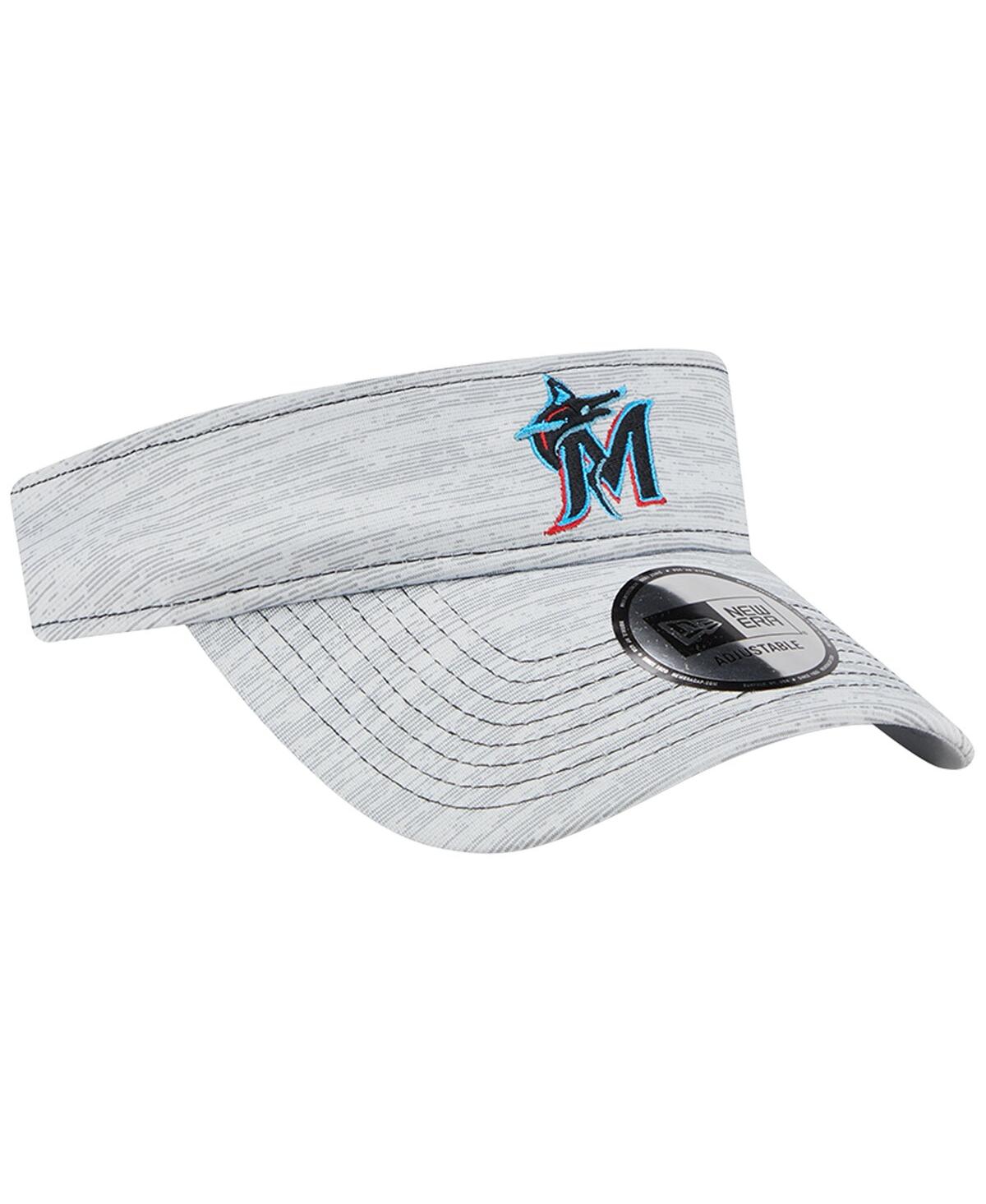New Era Gray Miami Marlins Adjustable Visor In Gray