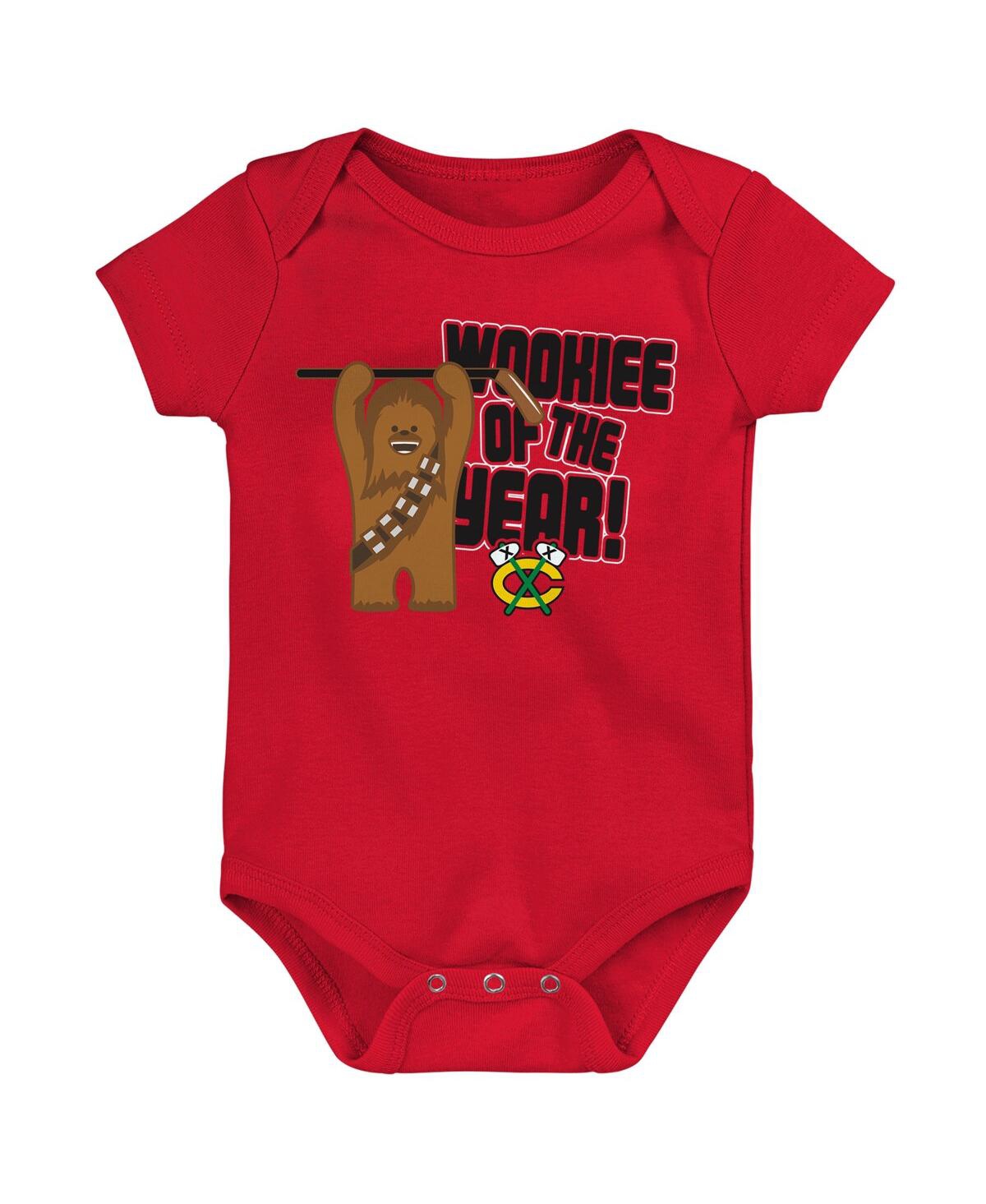 Outerstuff Babies' Infant Boys And Girls Red Chicago Blackhawks Star Wars Wookie Of The Year Bodysuit