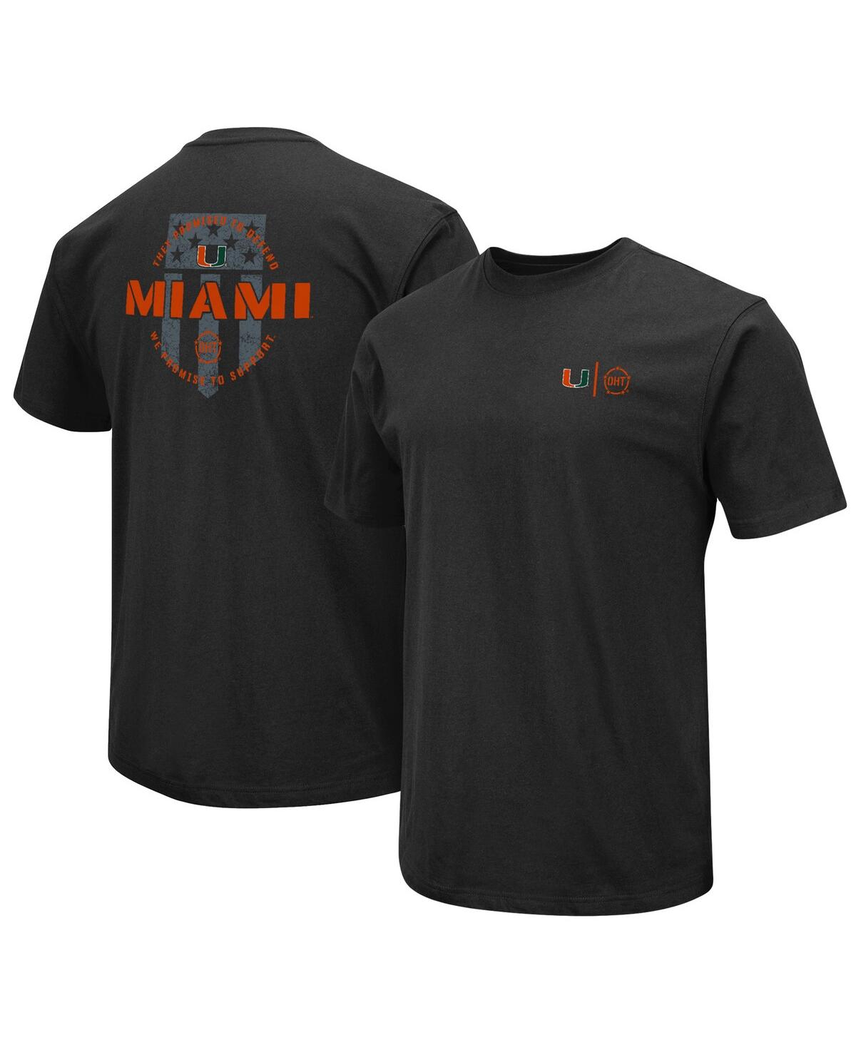 Colosseum Men's  Black Miami Hurricanes Oht Military-inspired Appreciation T-shirt