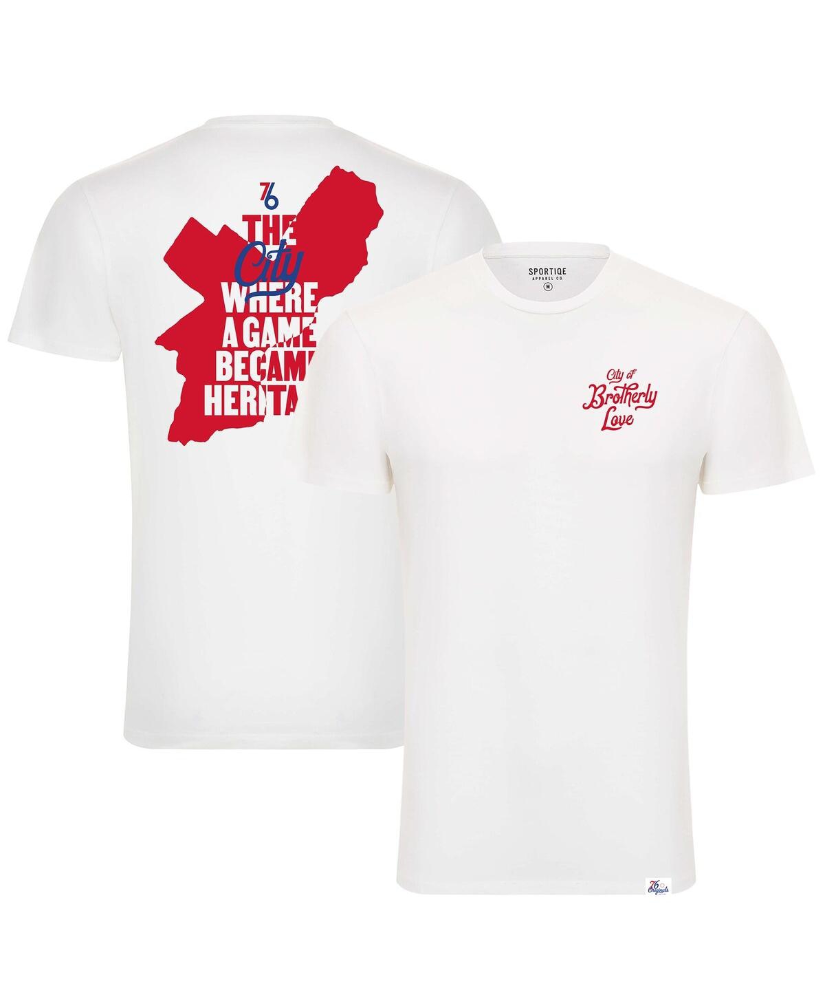 Men's and Women's Sportiqe White Philadelphia 76ers 2022/23 City Edition '76 Originals' Bingham Elevated Tri-Blend T-shirt - White