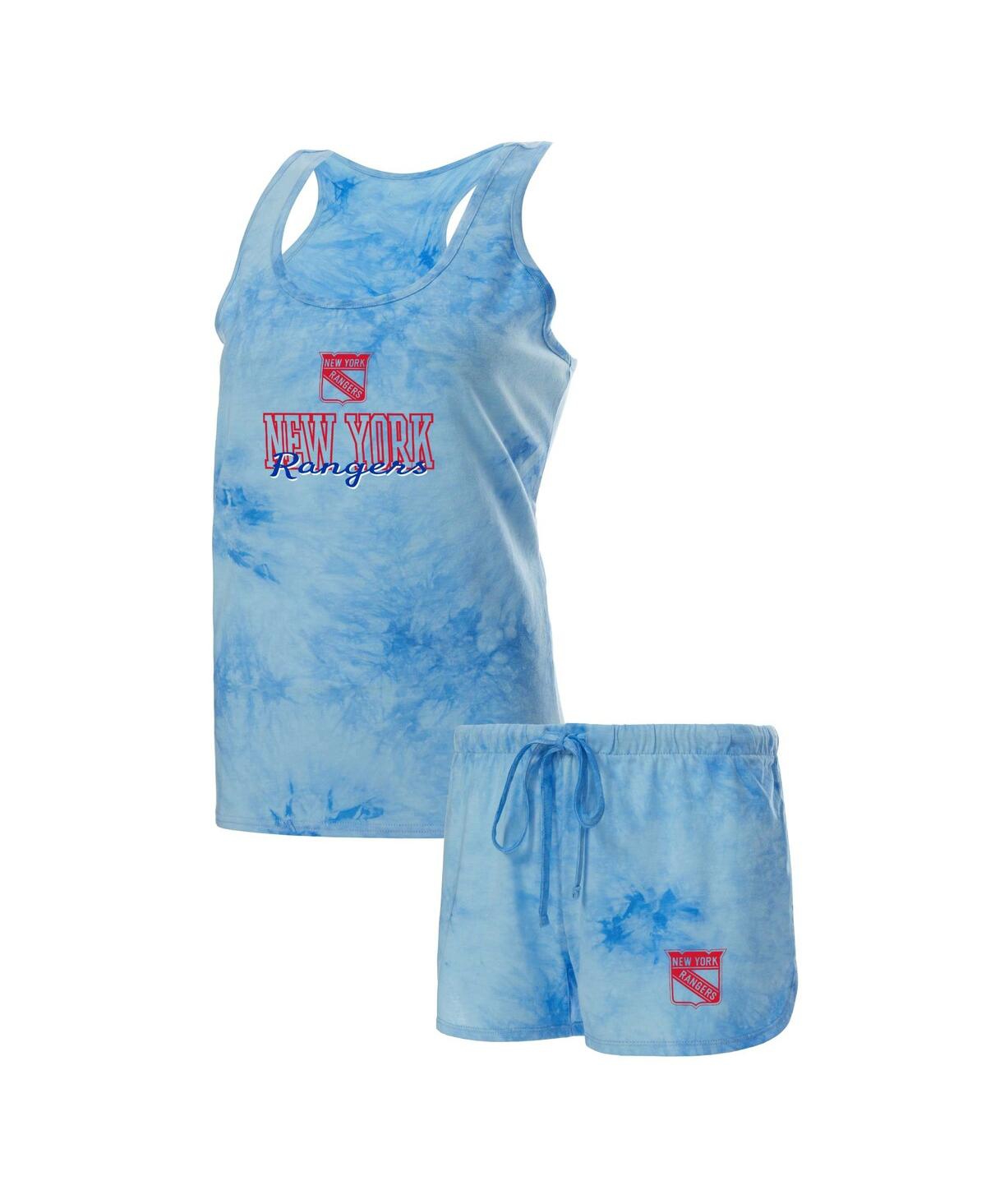 Concepts Sport Women's  Blue New York Rangers Billboard Tank Top And Shorts Sleep Set