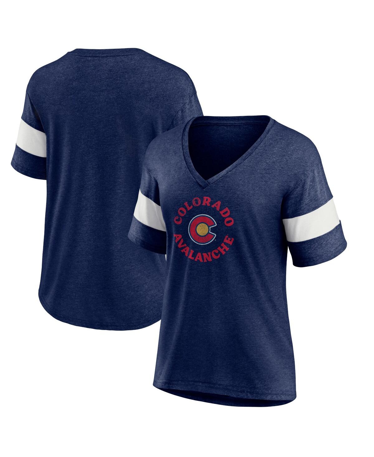 Fanatics Branded Heather Navy Colorado Avalanche Special Edition 2.0 Ring The Alarm Tri-blend V-neck In Heather Navy