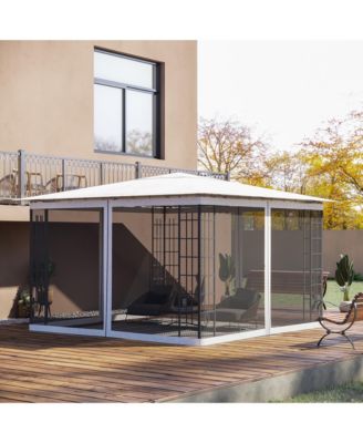 10' x 12' Universal Replacement Mesh Sidewall Netting for Patio Gazebos and Canopy Tents with Zippers, (Sidewall Only) White