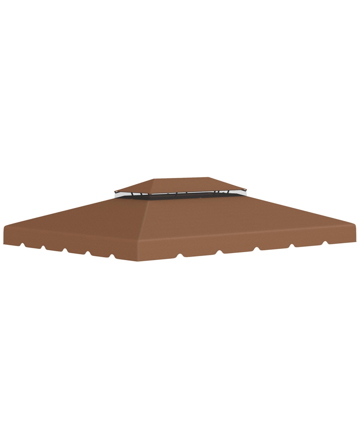12.8' x 9.5' Gazebo Replacement Canopy, Gazebo Top Cover with Double Vented Roof for Garden Patio Outdoor (Top Only), Coffee - Brown