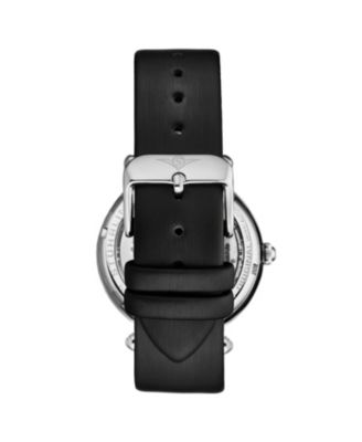 Women's Legacy Black Leather , Silver-Tone Dial , 45mm Round Watch