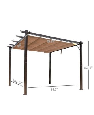10' x 10' Pergola with Retractable Shade Canopy, Aluminum,