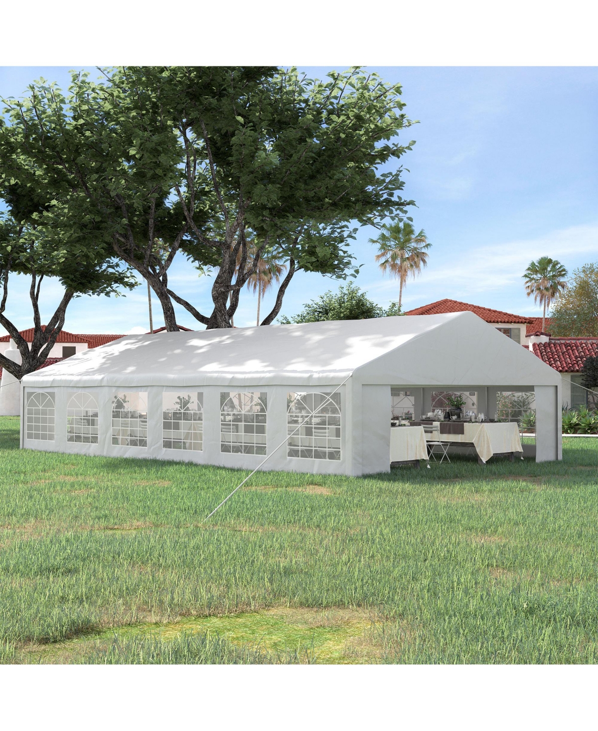Outsunny 23' x 39' Heavy-duty Large Wedding Tent with Sidewalls,