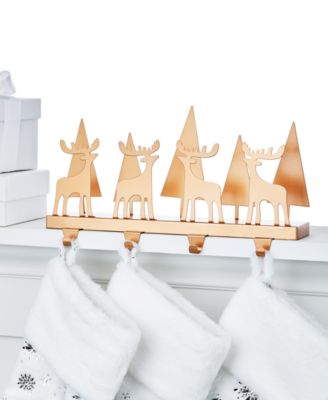 Holiday Lane - Patina Forest Deer Stocking Holder with Hooks