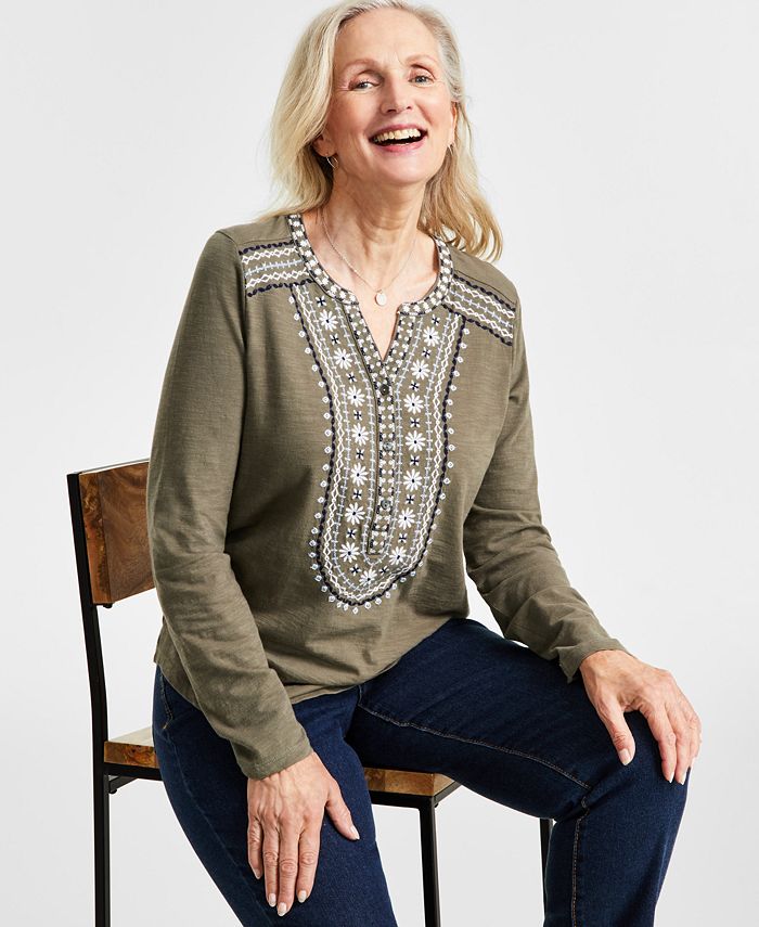 macy's inc long sleeve tops