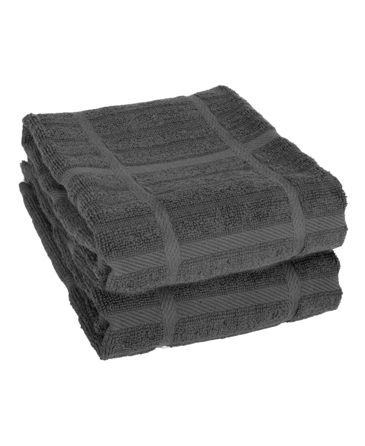 All-clad Solid Kitchen Towel, Set Of 2 In Pewter