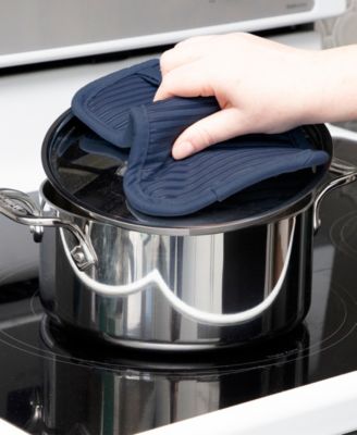 Ribbed Silicone Cotton Twill Pot Holder, Set of 2