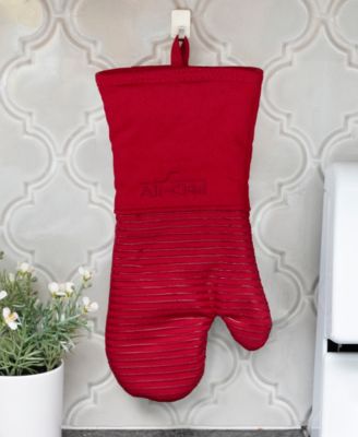 Ribbed Silicone Cotton Twill Oven Mitt, Set of 2