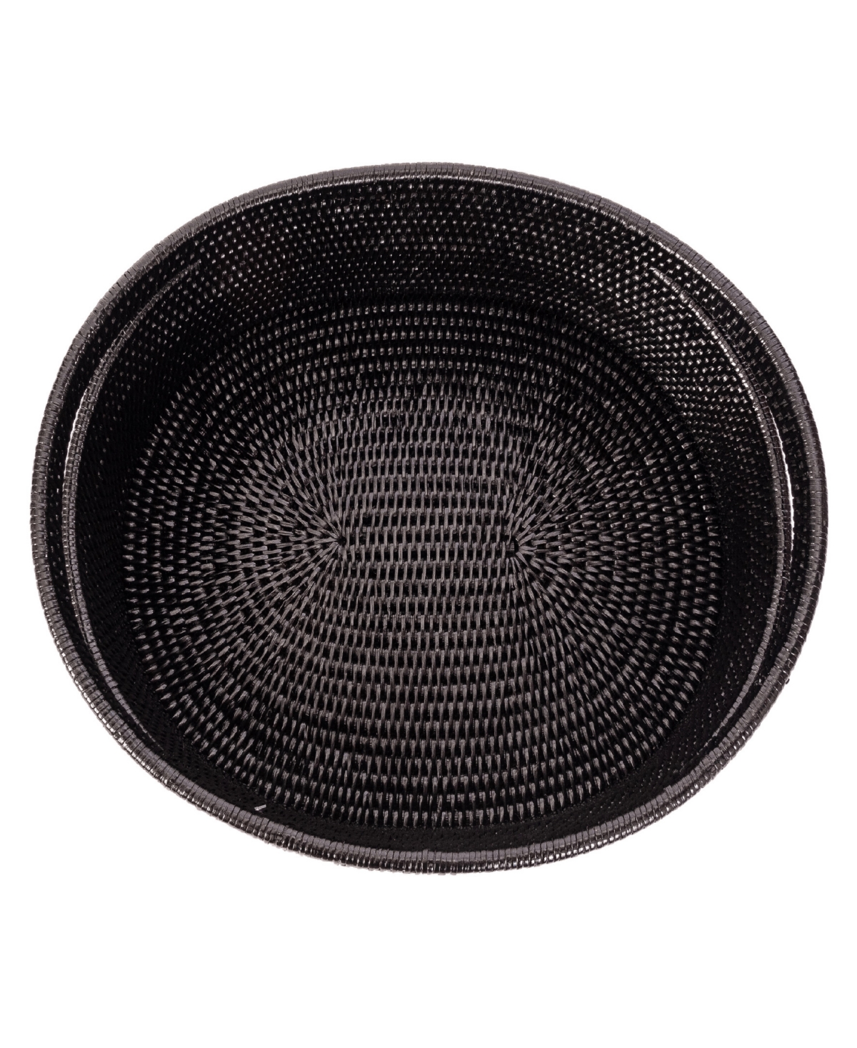Artifacts Trading Company Artifacts Rattan Oval Basket In Tudor Black