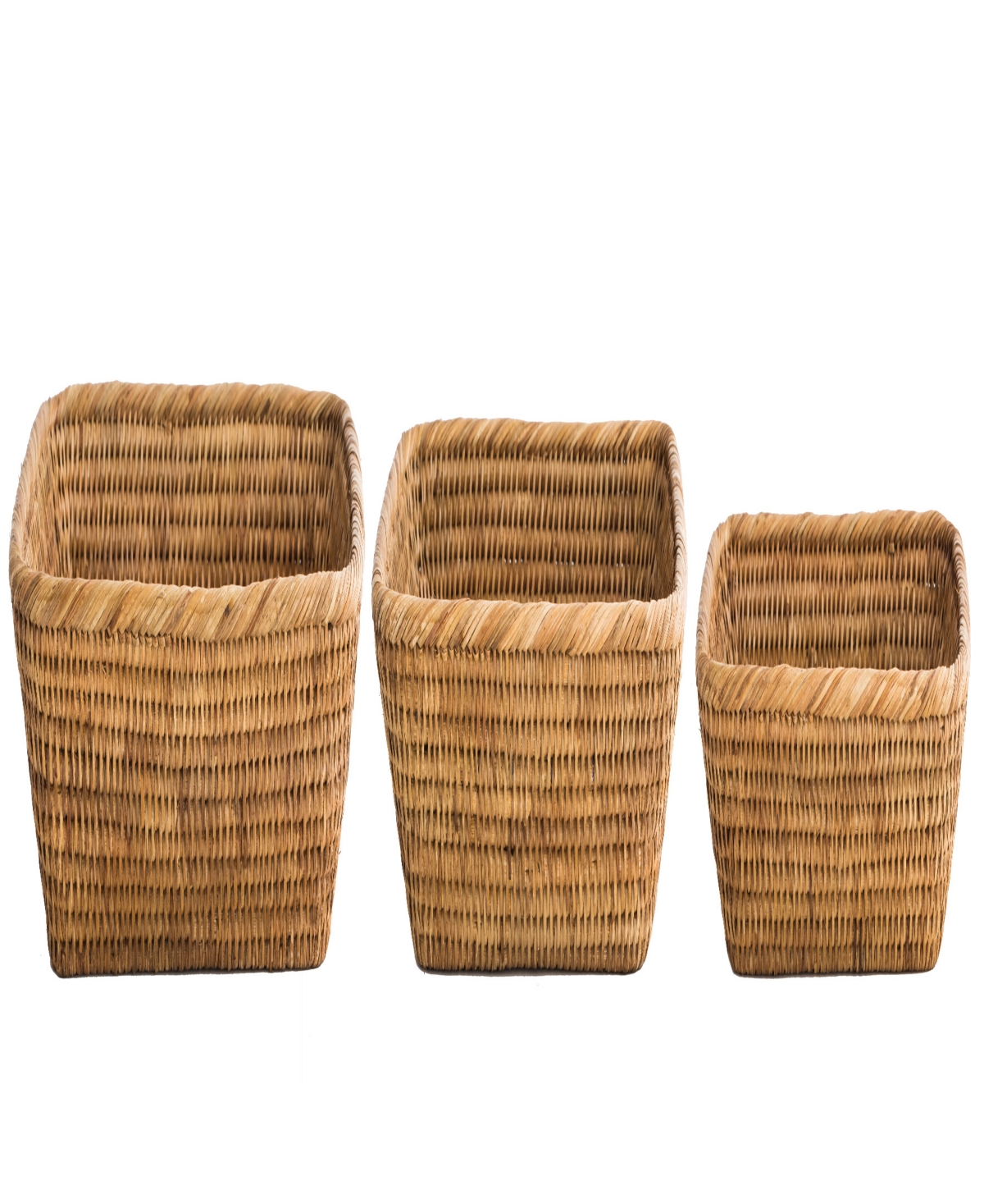 Artifacts Trading Company Artifacts Rattan 3-piece Basket Set In Honey Brown