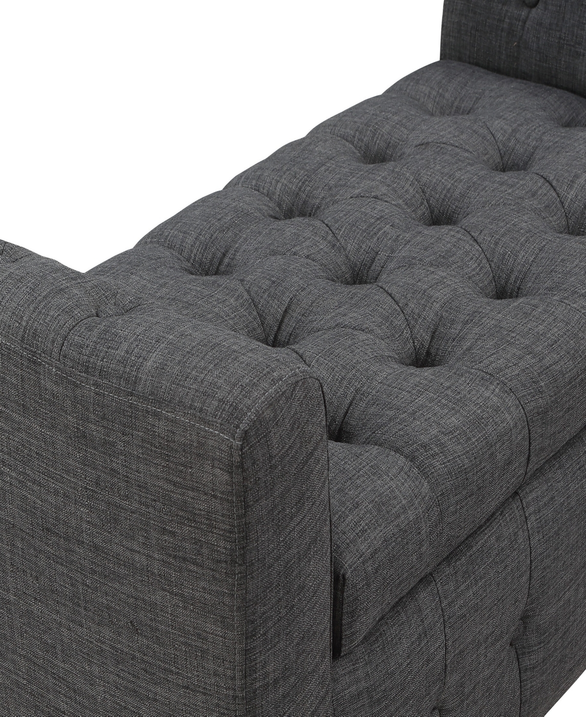 Osp Home Furnishings Darnley Storage Bench In Fabric In Charcoal