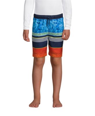 Lands End Boys Husky Printed Volley Swim Trunks