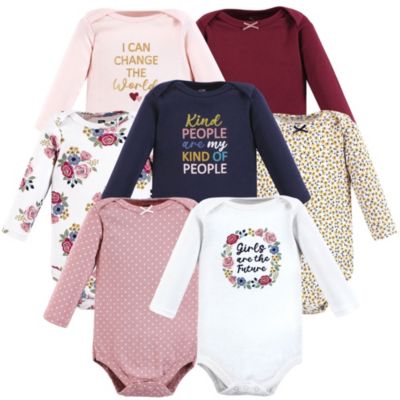 Baby Girls Hudson Cotton Long-Sleeve Bodysuits 7-Pack