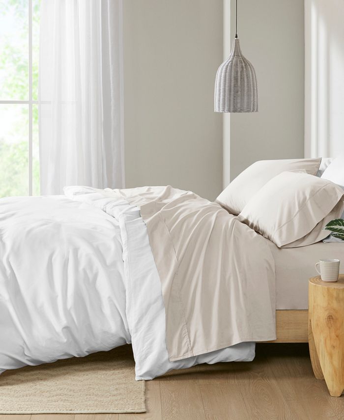 Madison Park Peached Cotton Percale 3Pc. Sheet Set, Twin Macy's