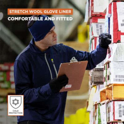 Men's Warm Stretch Fit Merino Wool Glove Liners (Pack of 12 Pairs)