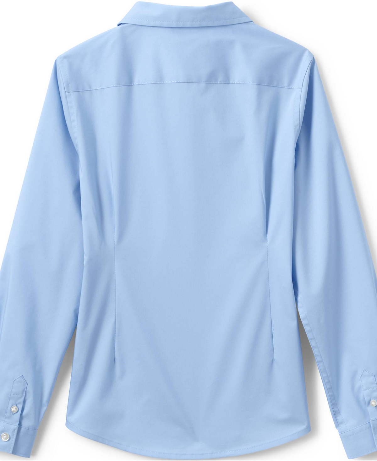 Lands' End Big Girls School Uniform No Gape Long Sleeve Stretch Shirt