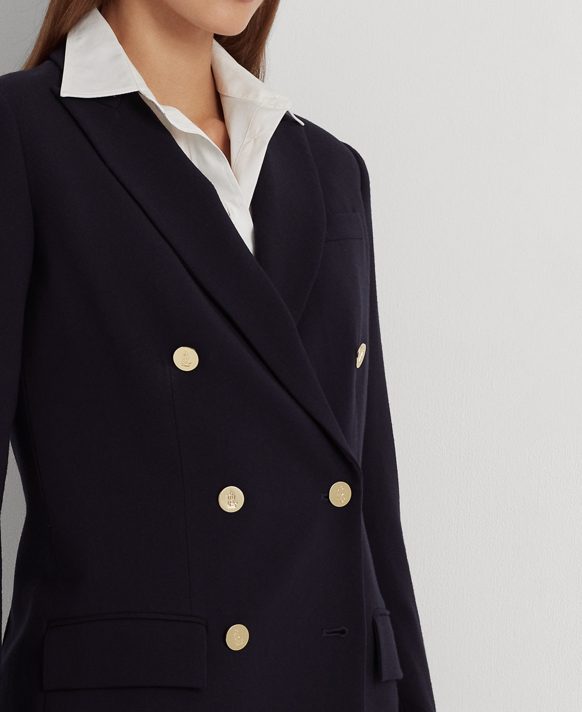 Lauren Ralph Lauren Women's Double-Breasted Wool Crepe Blazer
