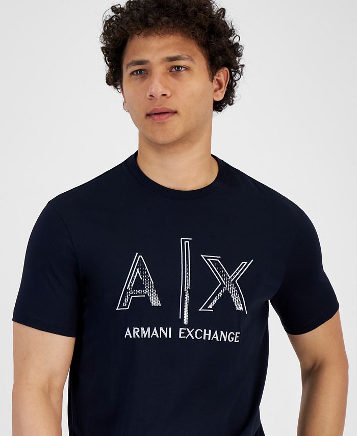 AX Armani Exchange Men's Metallic Logo ShortSleeve Crewneck TShirt