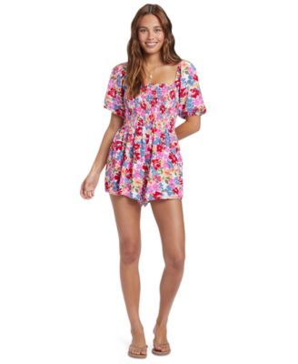 Roxy - Juniors' Barefoot Babe Floral-Print Romper