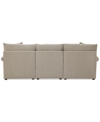 Wrenley 99" 3-Pc. Fabric Modular Chaise Sectional Sofa