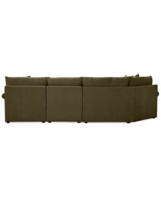 CLOSEOUT! Wrenley 131" 3-Pc. Fabric Modular Cuddler Chaise Sectional Sofa, Created for Macy's