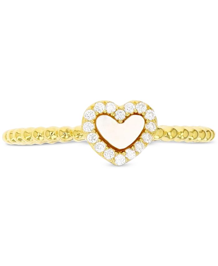 Cubic zirconia heart ring cheap