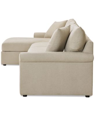Wrenley 134" 3-Pc. Fabric Sectional Chaise Sofa