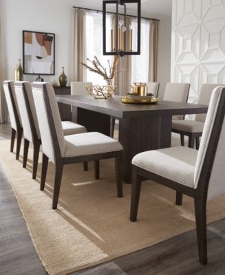 Beckett Pedestal 9pc Dining Set (Rectangular Table + 8 Chairs) - Macy's