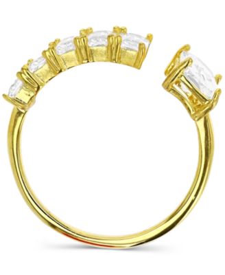 Cubic Zirconia Multi Stone Small and Large Cuff Ring