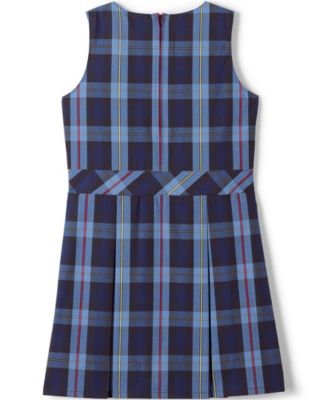 School Uniform Girls Plaid Jumper Top of Knee