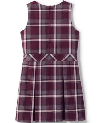 School Uniform Girls Plaid Jumper Top of Knee