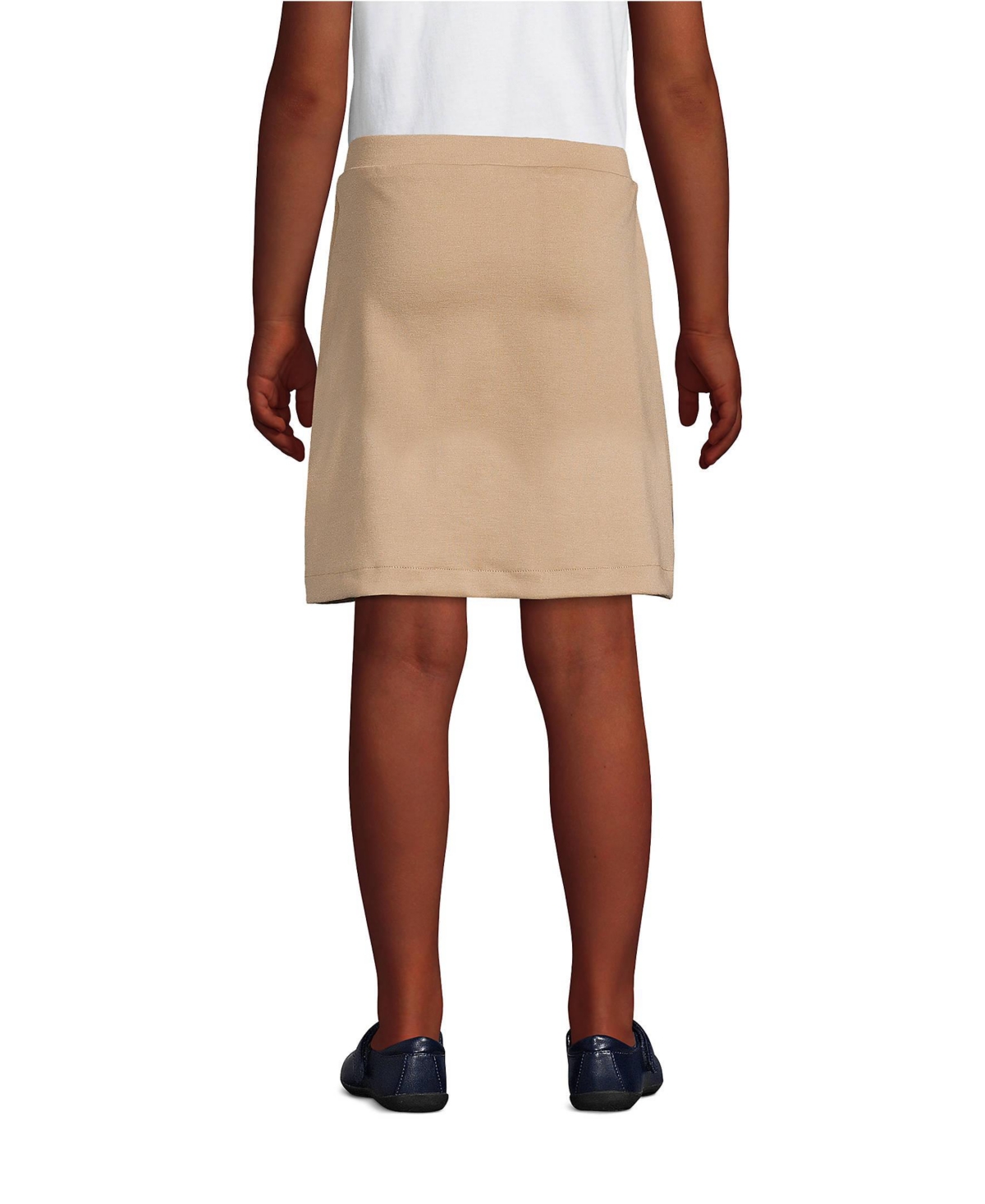 Lands' End Little Girls School Uniform Ponte Button Front Skort Above the Knee
